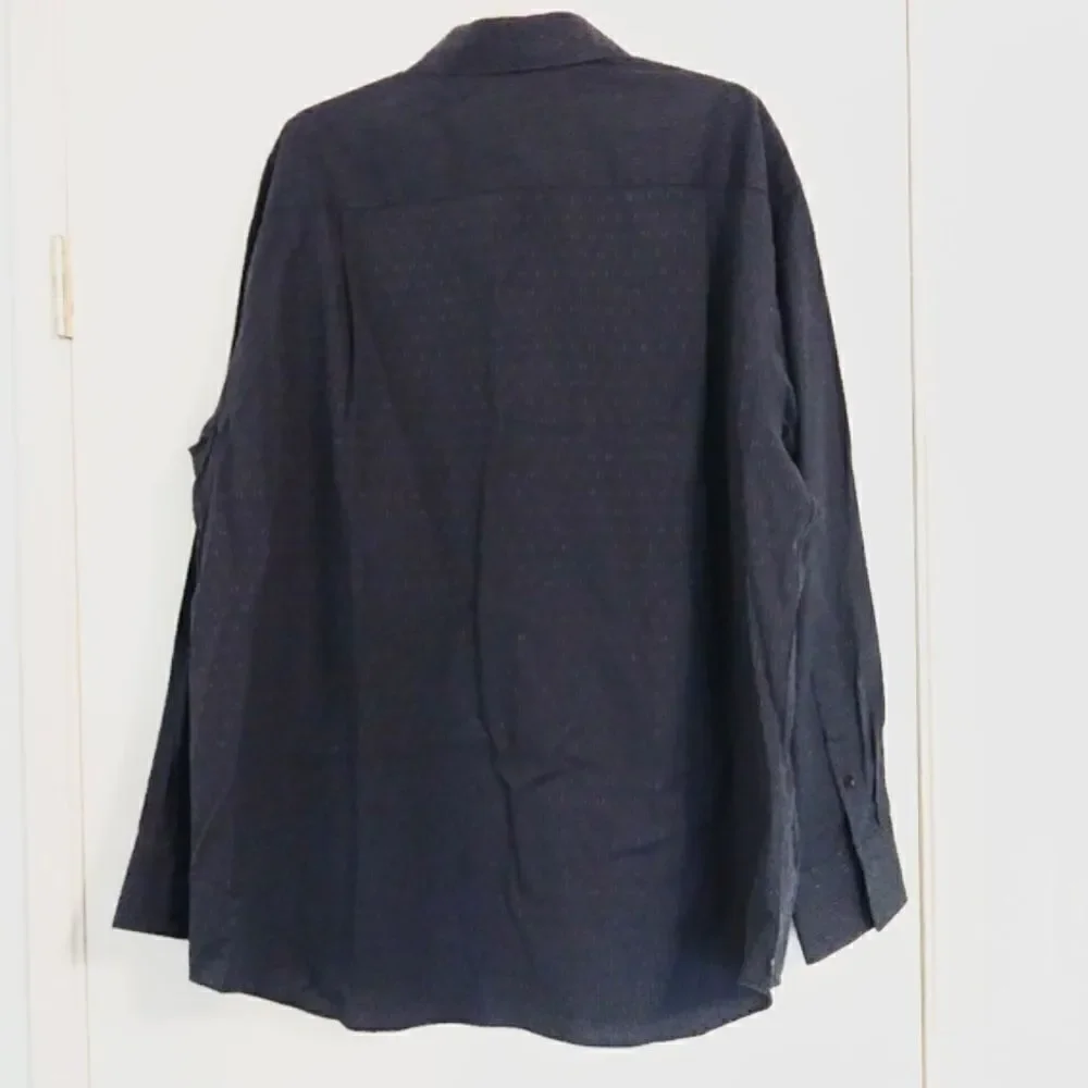 Van Heusen Navy & Tan Pinstriped Dress Shirt